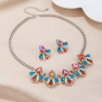 Wholesale Jewelry Ethnic Style Water Droplets Alloy Glass Glass Drill Inlay Jewelry Set sku image 1