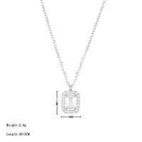 Simple Style Rectangle Stainless Steel Plating Inlay Zircon White Gold Plated Gold Plated Pendant Necklace sku image 3