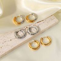 1 Pair Classic Style Round Polishing Plating 304 Stainless Steel Hoop Earrings main image 1