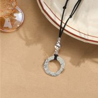 Retro Commute Round Alloy Plating Silver Plated Women's Pendant Necklace sku image 4