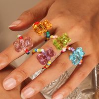 Cute Bear Glass Women's Rings main image 7