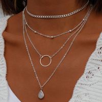 Simple Style Solid Color Alloy Wholesale Layered Necklaces main image 1