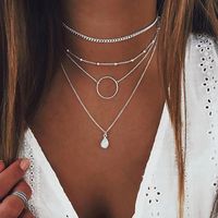 Simple Style Solid Color Alloy Wholesale Layered Necklaces main image 3