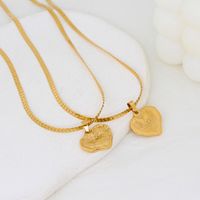 304 Stainless Steel 18K Gold Plated Basic Heart Shape Pendant Necklace main image 1