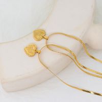 Acero Inoxidable 304 Chapados en oro de 18k Básico Forma De Corazón Collar Colgante main image 4