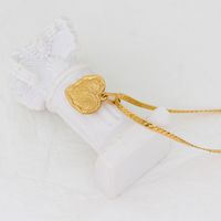 Acero Inoxidable 304 Chapados en oro de 18k Básico Forma De Corazón Collar Colgante main image 3