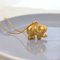 304 Stainless Steel 18K Gold Plated Casual Streetwear Elephant Pendant Necklace main image 3