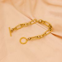 Edelstahl 304 18 Karat Vergoldet Elegant Dame Überzug Geometrisch Armbänder Halskette main image 3