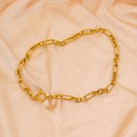 Edelstahl 304 18 Karat Vergoldet Elegant Dame Überzug Geometrisch Armbänder Halskette main image 2