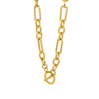 304 Stainless Steel 18K Gold Plated Elegant Lady Plating Geometric Bracelets Necklace sku image 2