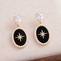 1 Pair Elegant Lady Romantic Geometric Plating Inlay Alloy Pearl Zircon 14k Gold Plated Drop Earrings main image 1