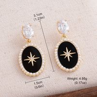 1 Pair Elegant Lady Romantic Geometric Plating Inlay Alloy Pearl Zircon 14k Gold Plated Drop Earrings sku image 1
