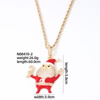 Wholesale Casual Cute Sweet Santa Claus 304 Stainless Steel Copper Plating Inlay K Gold Plated Zircon Pendant Necklace sku image 1