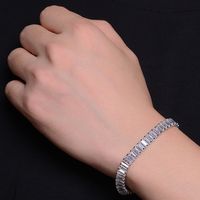 Copper K Gold Plated Rhodium Plated Casual Vintage Style Inlay Square Zircon Tennis Bracelet main image 5