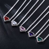 Wholesale Casual Vintage Style Simple Style Heart Shape Copper Inlay Rhodium Plated Zircon Pendant Necklace main image 1