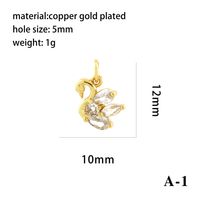 Elegant Simple Style Bee Dragonfly Butterfly Copper Plating Inlay Zircon 18k Gold Plated Charms main image 9
