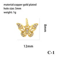 Elegant Simple Style Bee Dragonfly Butterfly Copper Plating Inlay Zircon 18k Gold Plated Charms main image 3
