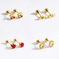 1 Pair Commute Rabbit Heart Shape Crown 304 Stainless Steel 18K Gold Plated Ear Studs main image 1