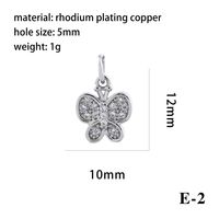 Elegant Simple Style Bee Dragonfly Butterfly Copper Plating Inlay Zircon 18k Gold Plated Charms sku image 5