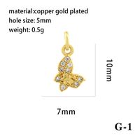 Elegant Simple Style Bee Dragonfly Butterfly Copper Plating Inlay Zircon 18k Gold Plated Charms sku image 8