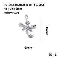 Elegant Simple Style Bee Dragonfly Butterfly Copper Plating Inlay Zircon 18k Gold Plated Charms sku image 13
