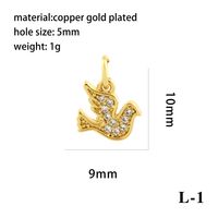 Elegant Simple Style Bee Dragonfly Butterfly Copper Plating Inlay Zircon 18k Gold Plated Charms sku image 14