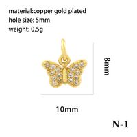 Elegant Simple Style Bee Dragonfly Butterfly Copper Plating Inlay Zircon 18k Gold Plated Charms sku image 18