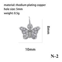 Elegant Simple Style Bee Dragonfly Butterfly Copper Plating Inlay Zircon 18k Gold Plated Charms sku image 19