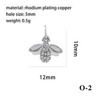 Elegant Simple Style Bee Dragonfly Butterfly Copper Plating Inlay Zircon 18k Gold Plated Charms sku image 21