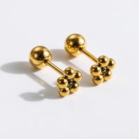 1 Pair Commute Rabbit Heart Shape Crown 304 Stainless Steel 18K Gold Plated Ear Studs main image 6
