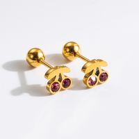 1 Pair Commute Rabbit Heart Shape Crown 304 Stainless Steel 18K Gold Plated Ear Studs main image 7