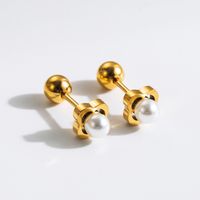 1 Pair Commute Rabbit Heart Shape Crown 304 Stainless Steel 18K Gold Plated Ear Studs main image 10