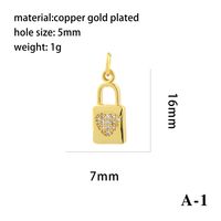 Vintage Style Simple Style Devil's Eye Hand Of Fatima Heart Shape Copper Plating Inlay Zircon 18k Gold Plated Charms main image 9