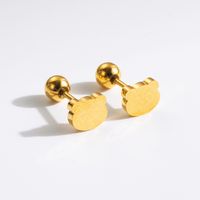 1 Pair Commute Rabbit Heart Shape Crown 304 Stainless Steel 18K Gold Plated Ear Studs sku image 1