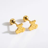 1 Pair Commute Rabbit Heart Shape Crown 304 Stainless Steel 18K Gold Plated Ear Studs sku image 2