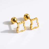 1 Pair Commute Rabbit Heart Shape Crown 304 Stainless Steel 18K Gold Plated Ear Studs sku image 3