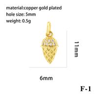 Vintage Style Simple Style Devil's Eye Hand Of Fatima Heart Shape Copper Plating Inlay Zircon 18k Gold Plated Charms sku image 7