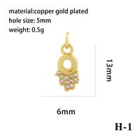 Vintage Style Simple Style Devil's Eye Hand Of Fatima Heart Shape Copper Plating Inlay Zircon 18k Gold Plated Charms sku image 11