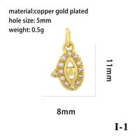 Vintage Style Simple Style Devil's Eye Hand Of Fatima Heart Shape Copper Plating Inlay Zircon 18k Gold Plated Charms sku image 13