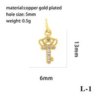 Vintage Style Simple Style Devil's Eye Hand Of Fatima Heart Shape Copper Plating Inlay Zircon 18k Gold Plated Charms sku image 17