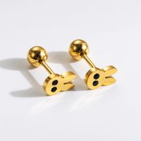1 Pair Commute Rabbit Heart Shape Crown 304 Stainless Steel 18K Gold Plated Ear Studs sku image 15