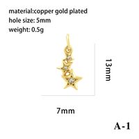 Luxurious Simple Style Cross Star Moon Copper Plating Inlay Zircon 18k Gold Plated Charms Jewelry Accessories main image 9