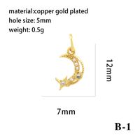 Luxurious Simple Style Cross Star Moon Copper Plating Inlay Zircon 18k Gold Plated Charms Jewelry Accessories main image 7
