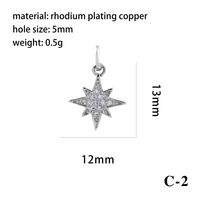 Luxurious Simple Style Cross Star Moon Copper Plating Inlay Zircon 18k Gold Plated Charms Jewelry Accessories main image 3
