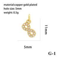 Luxurious Simple Style Cross Star Moon Copper Plating Inlay Zircon 18k Gold Plated Charms Jewelry Accessories sku image 8