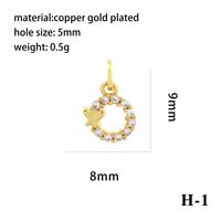 Luxurious Simple Style Cross Star Moon Copper Plating Inlay Zircon 18k Gold Plated Charms Jewelry Accessories sku image 10