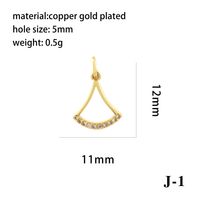 Luxurious Simple Style Cross Star Moon Copper Plating Inlay Zircon 18k Gold Plated Charms Jewelry Accessories sku image 12