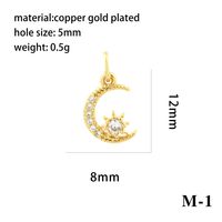 Luxurious Simple Style Cross Star Moon Copper Plating Inlay Zircon 18k Gold Plated Charms Jewelry Accessories sku image 15