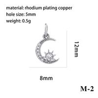 Luxurious Simple Style Cross Star Moon Copper Plating Inlay Zircon 18k Gold Plated Charms Jewelry Accessories sku image 16