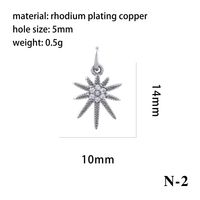 Luxurious Simple Style Cross Star Moon Copper Plating Inlay Zircon 18k Gold Plated Charms Jewelry Accessories sku image 18